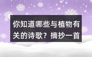 你知道哪些與植物有關(guān)的詩歌？摘抄一首