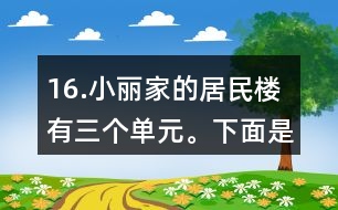 16.小麗家的居民樓有三個單元。下面是該樓的住戶10月份的用水情況統(tǒng)計表。