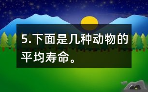 5.下面是幾種動(dòng)物的平均壽命。