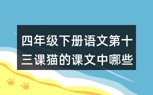 四年級下冊語文第十三課貓的課文中哪些地方表現(xiàn)出作者非常喜歡貓