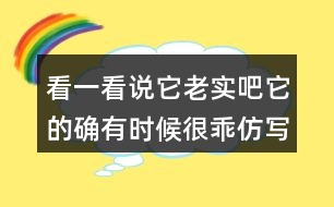 看一看說它老實吧它的確有時候很乖仿寫貓句子,你會怎么寫？