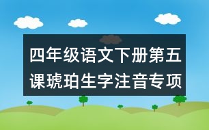 四年級語文下冊第五課琥珀生字注音專項訓練答案