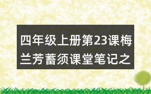 四年級(jí)上冊(cè)第23課梅蘭芳蓄須課堂筆記之段落大意