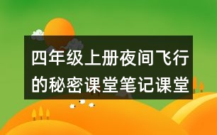 四年級上冊夜間飛行的秘密課堂筆記課堂重點(diǎn)筆記生字詞