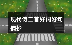 現(xiàn)代詩二首好詞好句摘抄