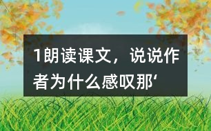 1、朗讀課文，說說作者為什么感嘆“那‘鳥的天堂’的確是鳥的天堂”。