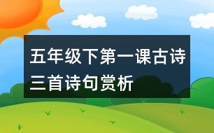 五年級(jí)下第一課古詩三首詩句賞析