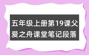 五年級(jí)上冊(cè)第19課父愛之舟課堂筆記段落大意及分段