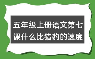 五年級(jí)上冊(cè)語文第七課什么比獵豹的速度更快生字組詞