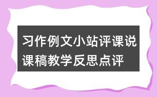 習作例文：小站評課說課稿教學反思點評