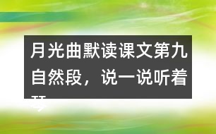 月光曲默讀課文第九自然段，說一說聽著琴聲，皮鞋匠兄妹好像看到了什么，再談?wù)勛x后的體會和感受。