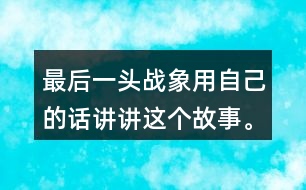 最后一頭戰(zhàn)象用自己的話講講這個故事。