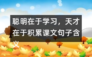 聰明在于學(xué)習(xí)，天才在于積累課文句子含義分析