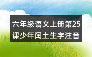 六年級(jí)語(yǔ)文上冊(cè)第25課少年閏土生字注音組詞