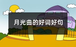 月光曲的好詞好句