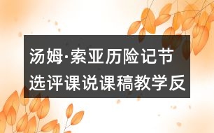 湯姆·索亞歷險(xiǎn)記節(jié)選評(píng)課說課稿教學(xué)反思