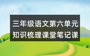 三年級語文第六單元知識梳理課堂筆記課文回顧