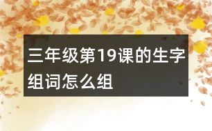 三年級第19課的生字組詞怎么組