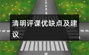 清明評課優(yōu)缺點(diǎn)及建議