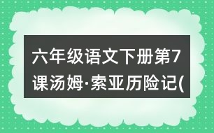 六年級語文下冊第7課湯姆·索亞歷險(xiǎn)記(節(jié)選)近反義詞多音字