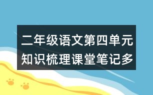 二年級(jí)語(yǔ)文第四單元知識(shí)梳理課堂筆記多音字