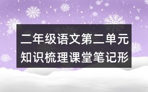 二年級語文第二單元知識梳理課堂筆記形近字