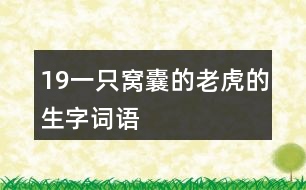 19一只窩囊的老虎的生字詞語(yǔ)