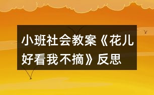 小班社會教案《花兒好看我不摘》反思