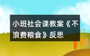 小班社會(huì)課教案《不浪費(fèi)糧食》反思