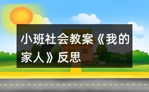 小班社會教案《我的家人》反思