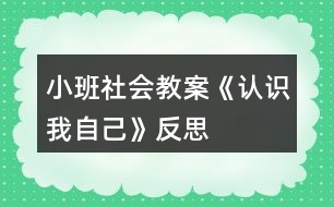 小班社會教案《認(rèn)識我自己》反思