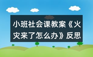 小班社會課教案《火災來了怎么辦》反思