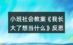 小班社會教案《我長大了想當什么》反思