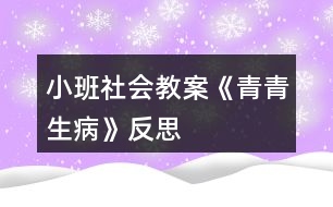 小班社會教案《青青生病》反思