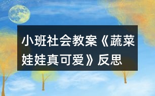 小班社會(huì)教案《蔬菜娃娃真可愛(ài)》反思