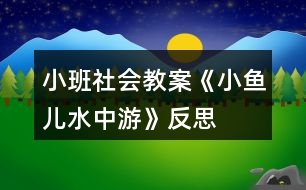 小班社會教案《小魚兒水中游》反思