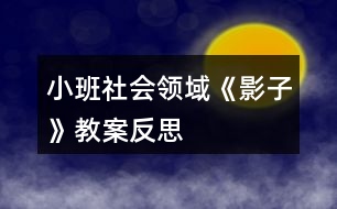 小班社會(huì)領(lǐng)域《影子》教案反思