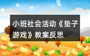 小班社會活動《墊子游戲》教案反思