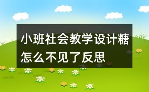 小班社會(huì)教學(xué)設(shè)計(jì)糖怎么不見(jiàn)了反思