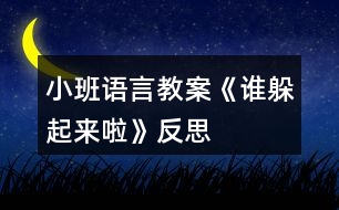 小班語(yǔ)言教案《誰(shuí)躲起來(lái)啦》反思