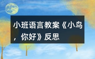 小班語言教案《小鳥，你好》反思