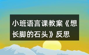 小班語言課教案《想長腳的石頭》反思