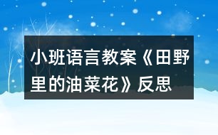 小班語言教案《田野里的油菜花》反思