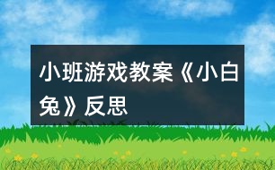 小班游戲教案《小白兔》反思