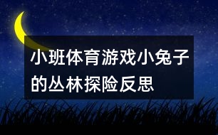 小班體育游戲小兔子的叢林探險(xiǎn)反思