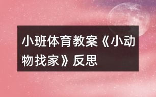 小班體育教案《小動物找家》反思