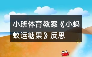 小班體育教案《小螞蟻運糖果》反思