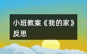 小班教案《我的家》反思