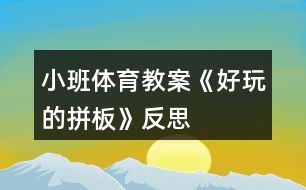 小班體育教案《好玩的拼板》反思