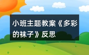 小班主題教案《多彩的襪子》反思